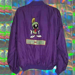 XL AMERICAN CHARACTERS MARVIN THE MARTIAN PURPLE BOMBER JACKET